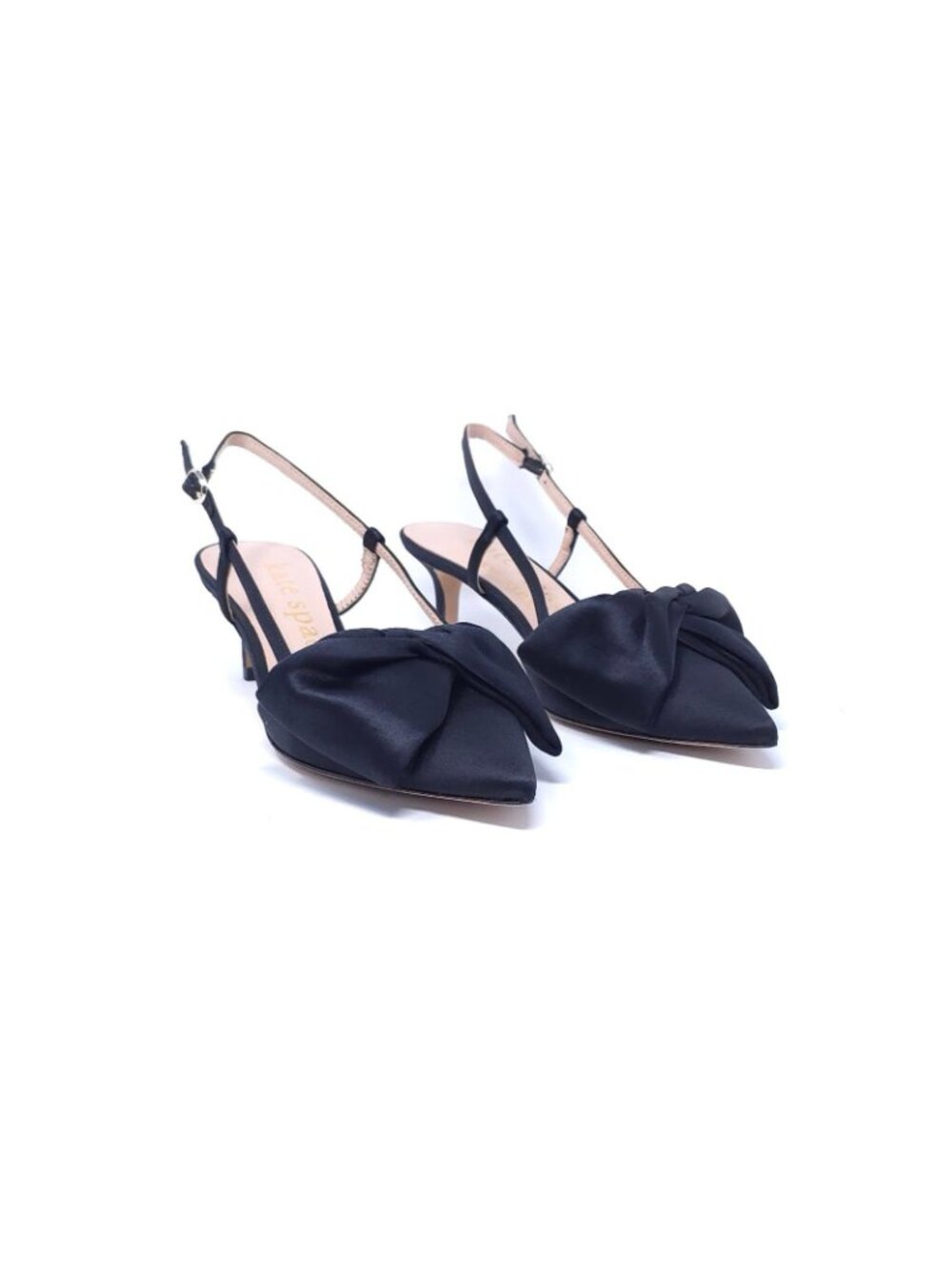 Kate Spade Marseille Satin Bow Slingback Dress Pumps Size 6B Black - Picture 2 of 11